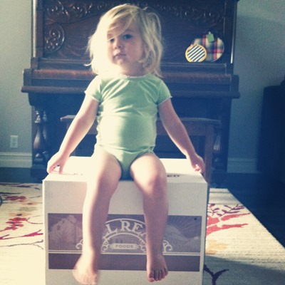 Del Real Foods toddler on a Box